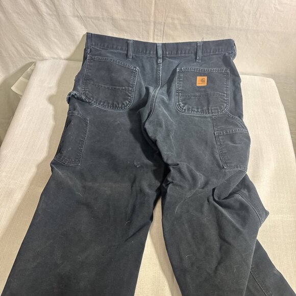 Carhartt Duck Canvas Pants Men's 38X32 Dungaree Fit B11 BLK Black - Picture 3 of 16